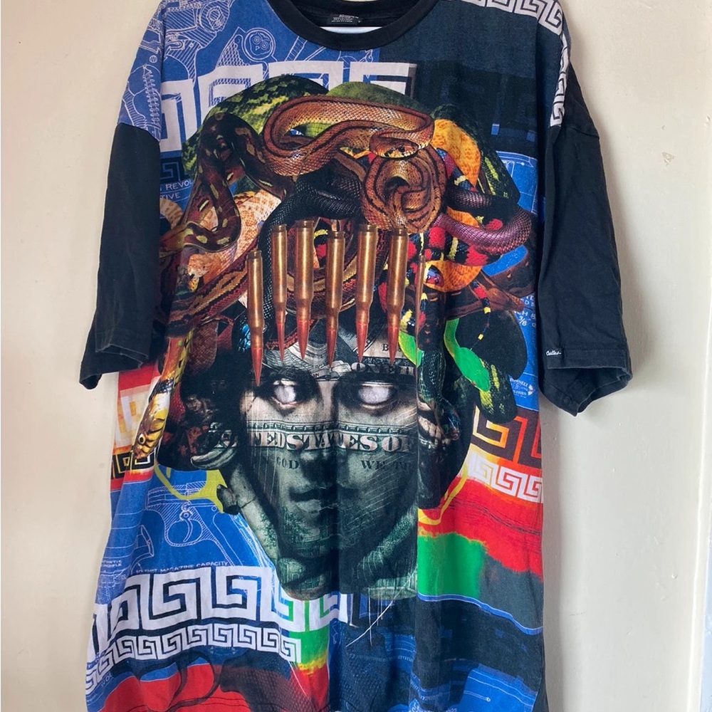 Crooks & Castles Red and Blue Short Sleeve Tee